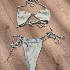 Frankie’s Bikinis Light Blue Bikini Set